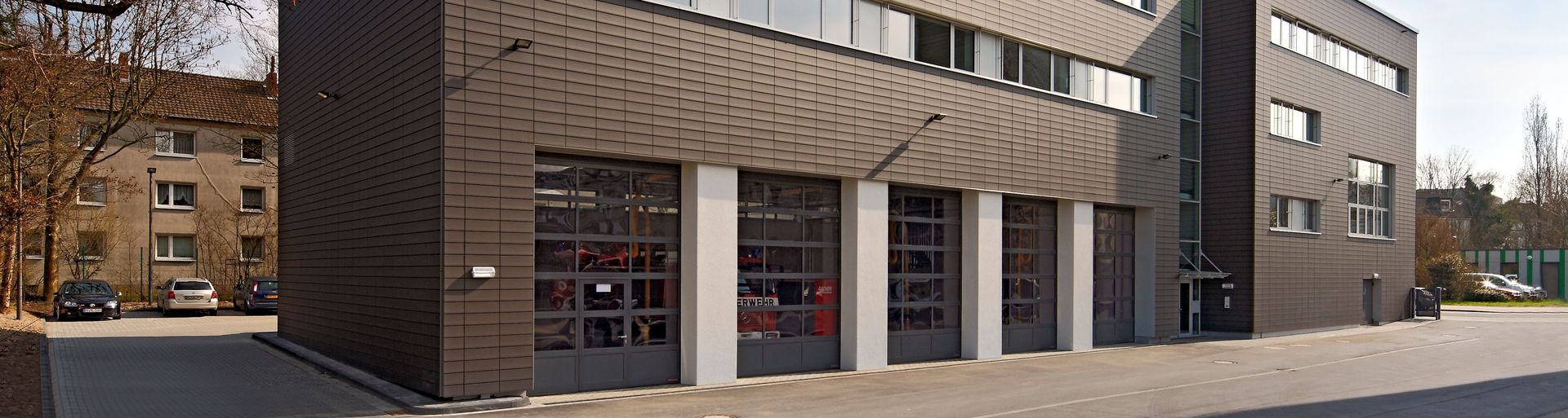 Feuerwache-Aachen, Nordrhein-Westfalen- Außenansicht der Feuerwache 